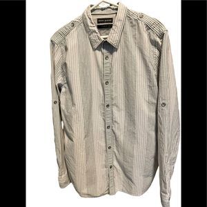 DKNY jeans, long sleeve ,slim fit ,size large. Gray